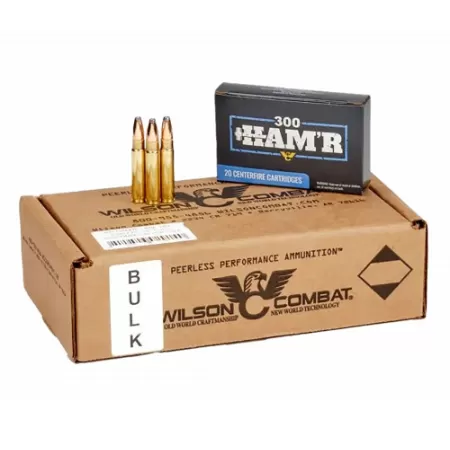 Wilson Combat Speer HAM'R HOT-CORE 300 HAM'R 130 Grain Brass Cased Pistol Ammunition, 200 Round, A300HMR-130-HHC-BLK-200RD