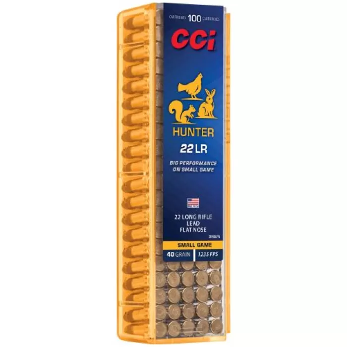 CCI Hunter Series Rimfire Ammunition .22 LR 40gr LFN 1235fps 100/ct