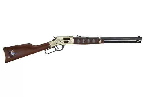 Henry Eagle Scout Centennial Tribute Edition Side Gate Polished Hardened Brass Lever Action Rifle - 44 Magnum - 20in