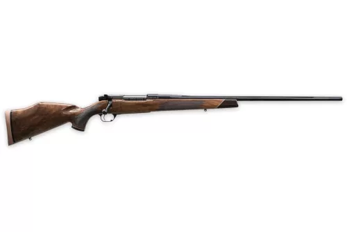 Weatherby MDX01N25RWR4O Mark V Deluxe 25 WBY RPM 4+1 24" High Gloss Blued Non-Threaded Barrel, High Gloss Blued Steel Drilled & Tapped Receiver, Gloss Walnut Fixed  Stock, Right Hand