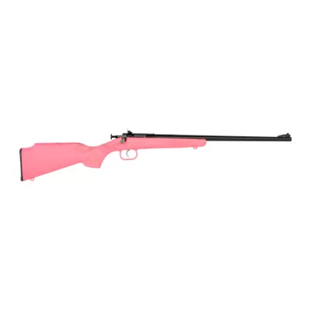 Crickett KSA2341 My First Rifle Gen2 22 LR 1rd 16.13" Blued Single Shot Barrel, Drilled & Tapped Receiver, Pink w/Gold Webbing Fixed Synthetic Stock
