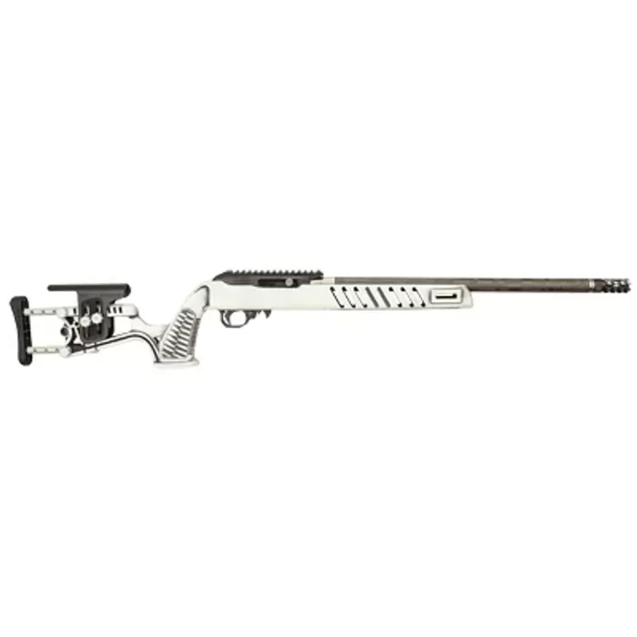 Black Rain Ordnance Bro23080502 Professional  22 LR 10+1 18.50" Proof Carbon Fiber Barrel, Optics Mount, White Battleworn Adj. Luth-Ar Mca-22 Chassis, Milled Flash Hider