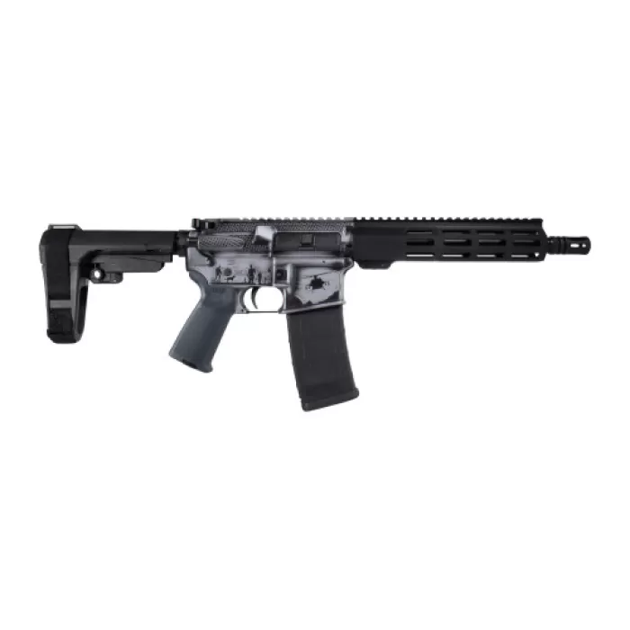Shark Coast Tactical SCC07435MILGY-P Military 5.56 NATO 30+1 10.50" Black Nitride Threaded Barrel, Aluminum Receiver w/Picatinny Rail, M-LOK Handguard, Polymer SB Tactical SBA3 Brace, Magpul MOE Grip,