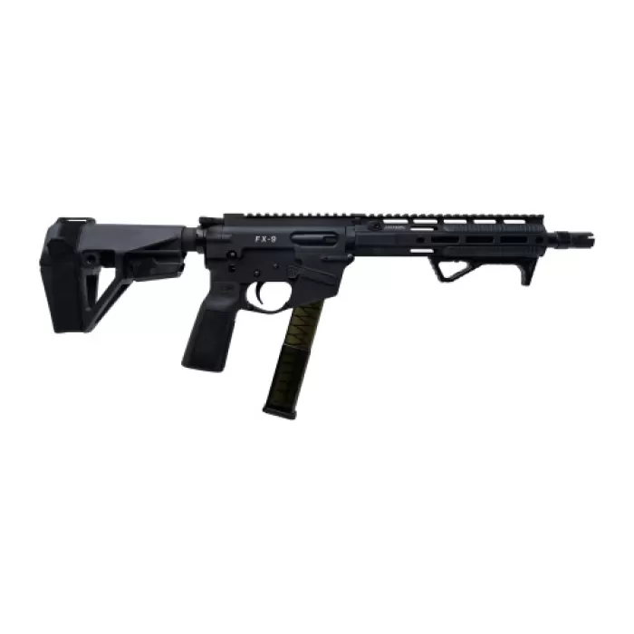 Freedom Ordance FX9P10E-BLK FX9P Elite 9mm Luger 10" Black Nitride Threaded Barrel, Black Anodized Aluminum Receiver w/Picatinny Rail, M-LOK Handguard, Black Polymer SB Tactical SBA5 Brace, Black Poly