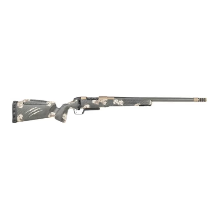 Fierce Firearms  CT Rival XP 2.0 22 Creedmoor 20" Carbon Fiber Threaded Barrel, Smoked Bronze Cerakote Titanium Drilled & Tapped Receiver, Integral Rail Forend, Desert Shadow Camo Adj Comb Carbon Fibe