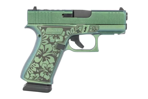 Glock 43X 9mm, 3.41" Barrel, Optic Ready, 15 rnd - Lime Green/Black [MPN:UX4350204NR15ORMAKO]