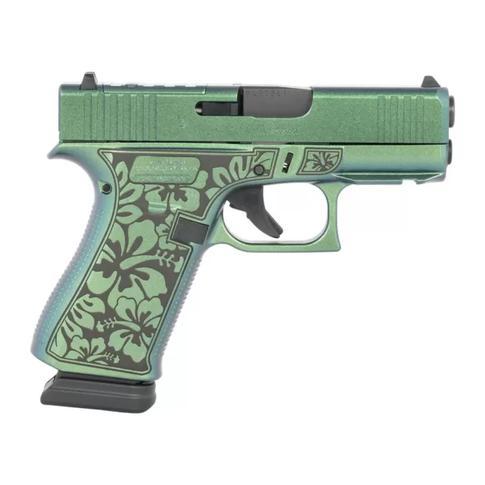 Glock 43X 9mm, 3.41" Barrel, Optic Ready, 15 rnd - Lime Green/Black [MPN:UX4350204NR15ORMAKO]