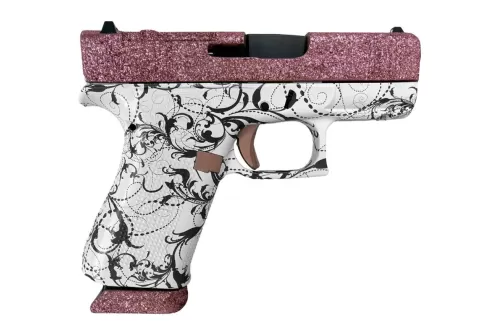 Glock G43X 9mm, 3.41" Barrel, Optic Ready, 15 rnd - Black/White Paisley [MPN:UX4350204NR15RGPOR]