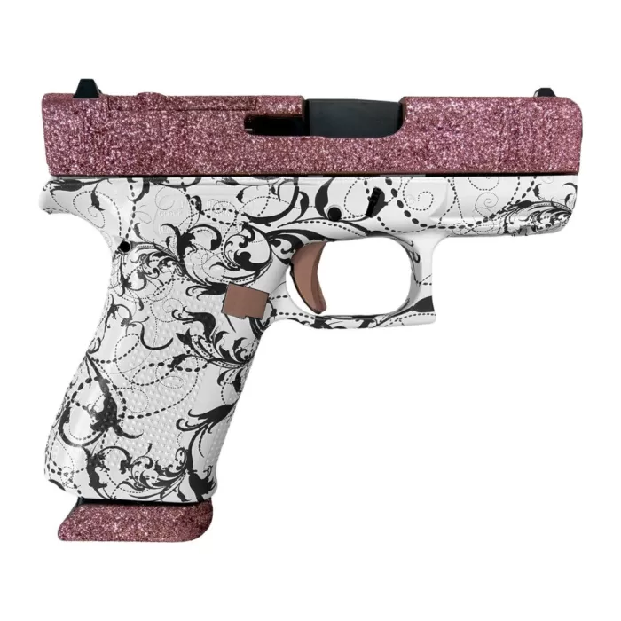 Glock G43X 9mm, 3.41" Barrel, Optic Ready, 15 rnd - Black/White Paisley [MPN:UX4350204NR15RGPOR]