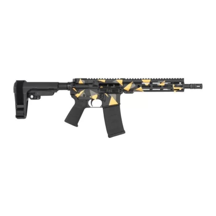 Shark Coast Tactical SCC07176GEO-P Geodesic  5.56 NATO 30+1 10.50" Black Nitride Threaded Barrel, Aluminum Receiver w/Picatinny Rail, M-LOK Handguard, Polymer SB Tactical SBA3 Brace, Polymer Grip