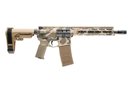 Daniel Defense V7 5.56mm Semi-Auto AR-15 Pistol with Duck Camo Aluminum Receiver and SBA3 Brace