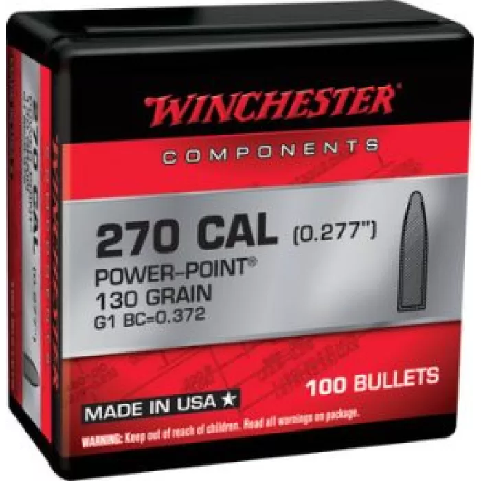 WINCHESTER AMMO Centerfire Rifle Reloading 270 Win 130gr 100rd/Box Bullets (WB270P130X) WINCHESTER AMMO Centerfire Rifle Reloading 270 Win 130gr 100rd/Box Bullets (WB270P130X)