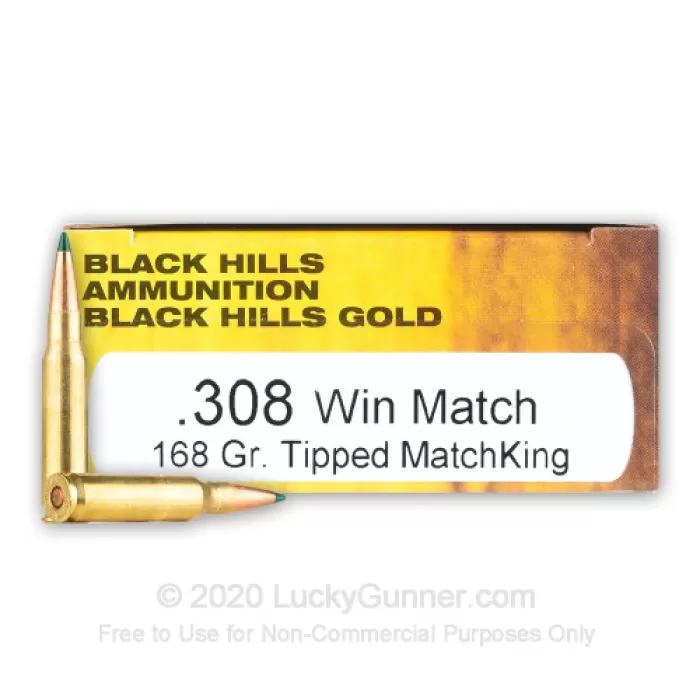 308 - 168 Grain TMK - Black Hills Gold - 20 Rounds 308 - 168 Grain TMK - Black Hills Gold - 20 Rounds