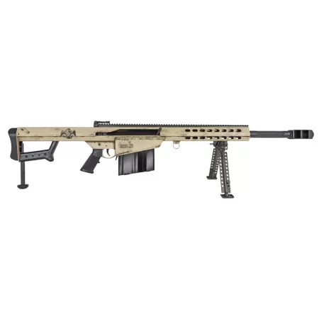 Barrett 20152 M82A1 America 250 50 BMG 10+1 Black Fluted Barrel, Steel Receiver w/Picatinny Rail, QD BiPod Forend. M-LOK Handguard, Black Polymer Grip