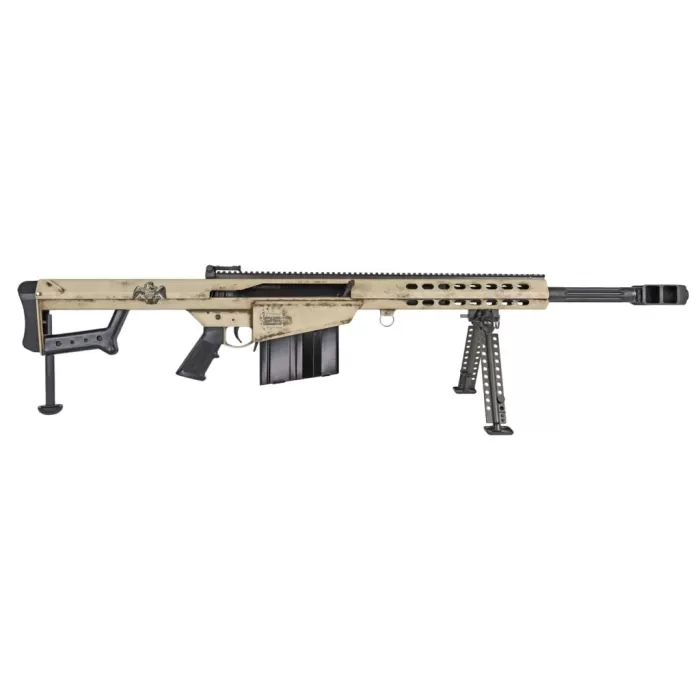 Barrett 20152 M82A1 America 250 50 BMG 10+1 Black Fluted Barrel, Steel Receiver w/Picatinny Rail, QD BiPod Forend. M-LOK Handguard, Black Polymer Grip