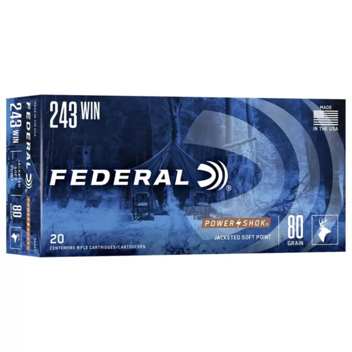 243 - 80 gr SP - Federal Power-Shok - 200 Rounds