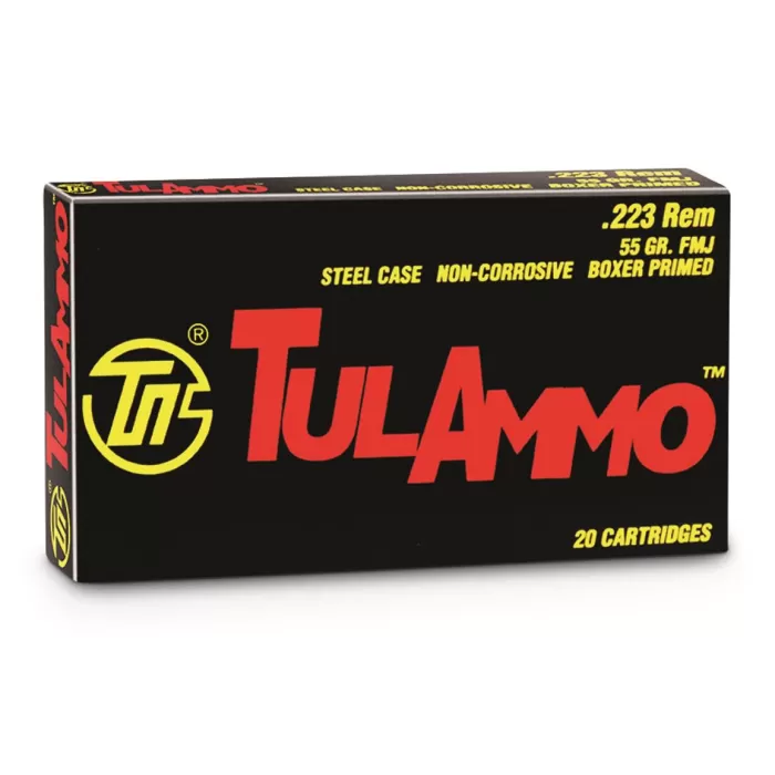 TulAmmo, .223 Remington, FMJ, 55 Grain, 1,000 Rounds TulAmmo, .223 Remington, FMJ, 55 Grain, 1,000 Rounds