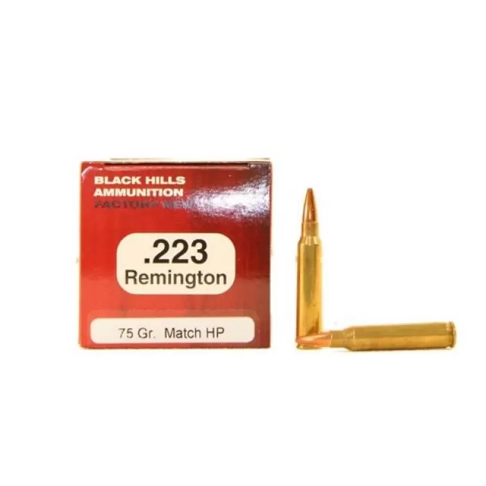 Black Hills 223 Remington 75gr Heavy Match Hollow Point Ammunition 50rds - M223N6