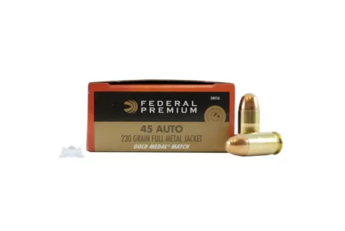Federal GM45A Premium Gold Medal 45 ACP 230 gr Full Metal Jacket FMJ 50 Per Box20 UPC: 029465095451