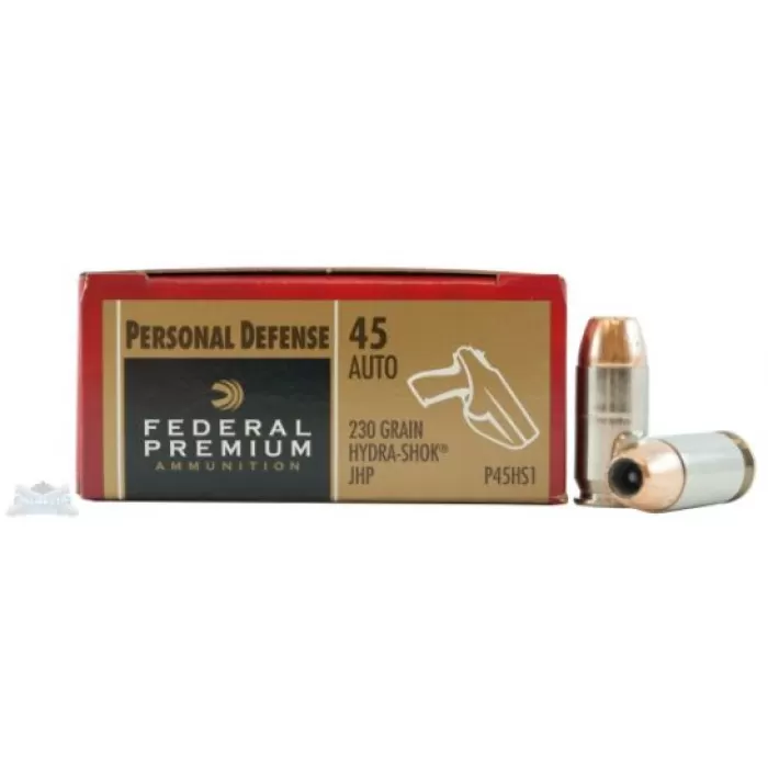 Federal 45 Auto/ACP 230gr Hydra-Shok Ammunition 20rds - P45HS1 Federal 45 Auto/ACP 230gr Hydra-Shok Ammunition 20rds - P45HS1