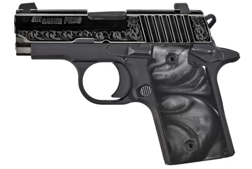 SIG SAUER P238 Stainless Nitron 2.7in Engraved 380 ACP 6rd Pistol (238-380-ESB)
