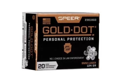 9mm Luger 124 Grain Gold Dot Hollow Point 20 Rounds