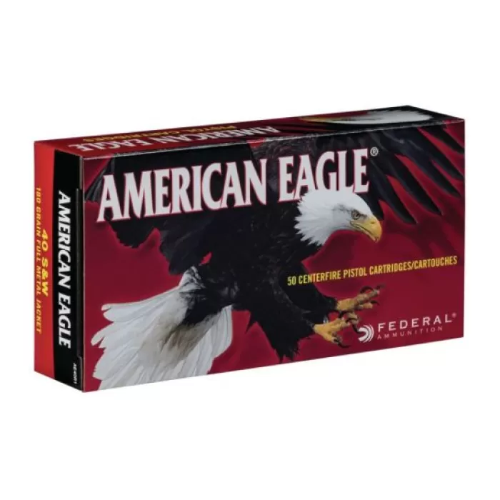 Federal American Eagle FMJ 40 SandW 180 Grain 50 Count Federal American Eagle FMJ 40 SandW 180 Grain 50 Count