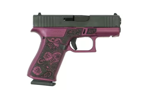 Glock G43X Paisley Subcompact 9mm 3.41" 10rds, Black Cherry