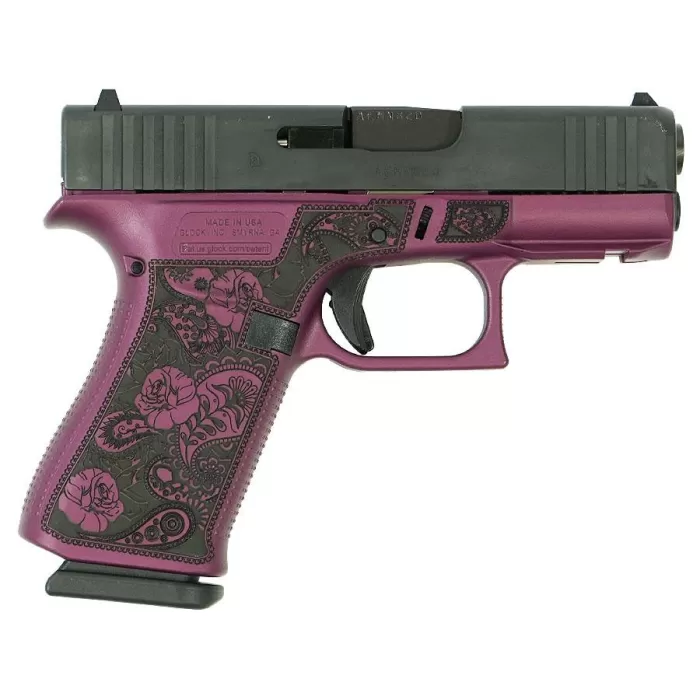 Glock G43X Paisley Subcompact 9mm 3.41" 10rds, Black Cherry