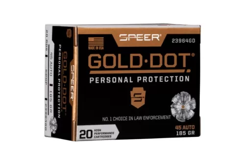 SPR GOLD DOT 45ACP 185GR HP 20/200 UPC: 604544647273