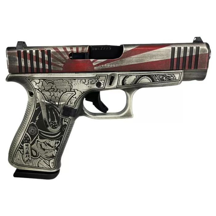 GLOCK 48 9MM BLACK FXD COMM W/FRONT RAILS-Rising Sun Bushido GLOCK 48 9MM BLACK FXD COMM W/FRONT RAILS-Rising Sun Bushido