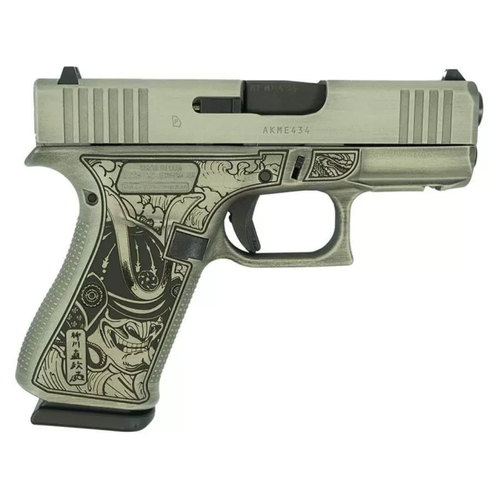 GLOCK 43X FS 9MM W/FRONT RAILS-Battleworn Slide w/ Mask GLOCK 43X FS 9MM W/FRONT RAILS-Battleworn Slide w/ Mask