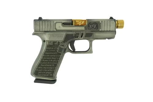 GLOCK G43X 9mm Luger 3.9in 10rd Trump Gold Barrel Edition Semi-Automatic Pistol (UX4350201FRMODTGB)