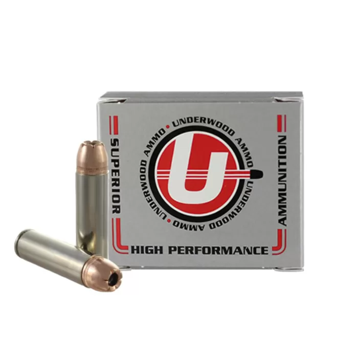 Underwood Ammo .500 Auto Max 350 Grain Jacketed Hollow Point Nickel Plated Brass Cased Rifle Ammo, 20 Rounds, 926