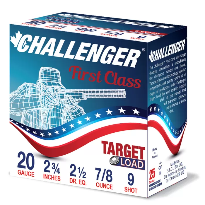 Challenger First Class Target Load 20 GA #9 7/8oz 2.75 Challenger First Class Target Load 20 GA #9 7/8oz 2.75