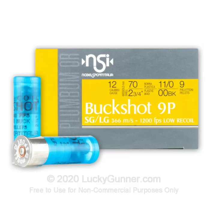 Nobelsport 12 GA 2-3/4" 00 Buck 9 Pellet NOBELANSLR1200BK Nobelsport 12 GA 2-3/4" 00 Buck 9 Pellet NOBELANSLR1200BK