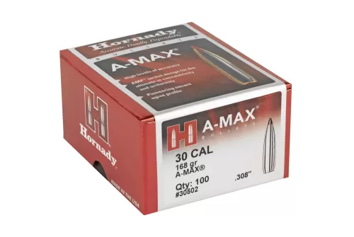HORNADY 30 Caliber .308 168gr A-MAX Bullets 100/Box (30502)