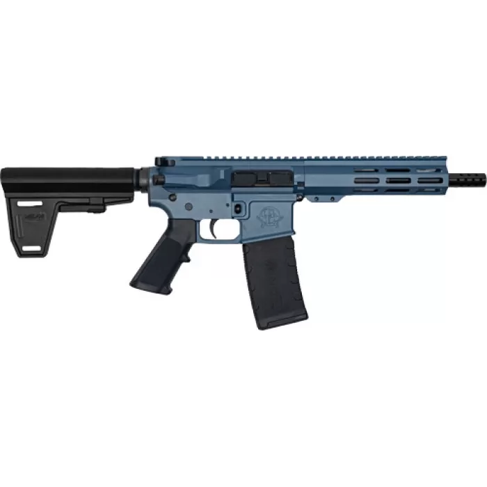 Great Lakes Firearms AR15 5.56mm, 7.5" Barrel, Pistol Brace, 30 rnd - Titanium Blue [MPN:GL15223PB BLU]