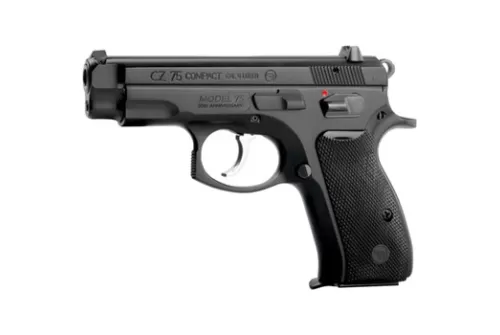 CZ 75 Compact 50th Anniversary Elite Pistol 9 mm 3.75 in. Black w/Manual Safety 15 rd.