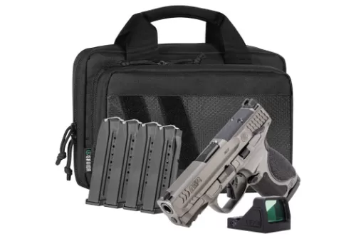 S&W M&P9 M2.0 Compact 9mm Metal 3.6in 5x15rd Pistol w/ Viridian RFX-11 Optic And Savior Pistol Case (14804)