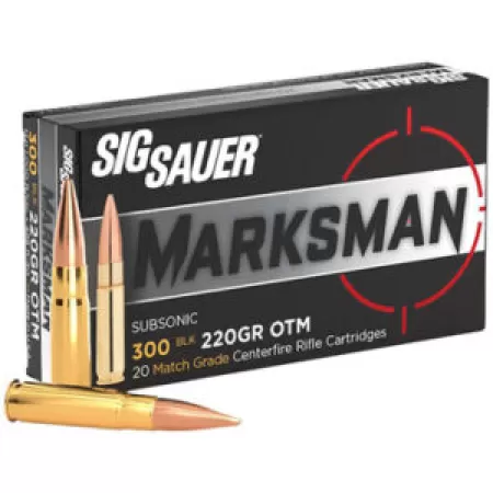 SIG SAUER .300 Blackout 220Gr Subsonic Open Tip Match 20rd Box Ammo (C300A2-20)