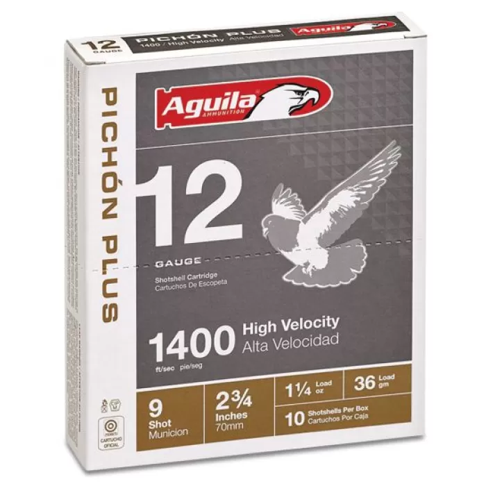 Aguila Competition 12 Gauge 2-3/4 inches 9 Shot 1-1/4 oz Pichon Plus Lead Shotshell, Birdshot, 10/Box - 1CHB1297 Aguila Competition 12 Gauge 2-3/4 inches 9 Shot 1-1/4 oz Pichon Plus Lead Shotshell, Birdshot, 10/Box - 1CHB1297