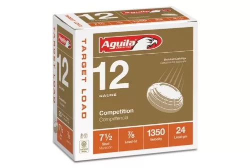 Aguila Competition 12 Gauge 2-3/4 inches 7-1/2 Shot 7/8 oz International Lead Shotshell, Birdshot, 25/Box - 1CHB1250