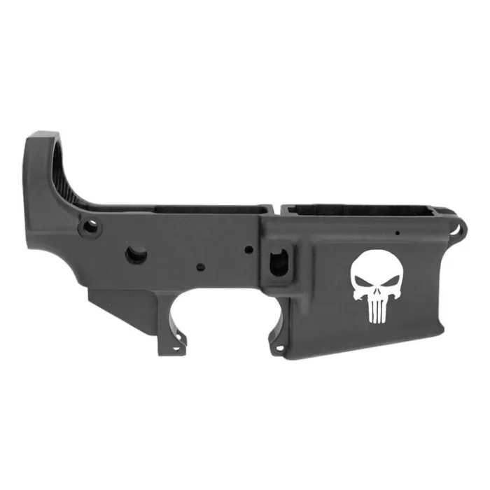 Anderson AM-15 Forged Stripped AR15 Lower Receiver - Black | Punisher Skull Logo Anderson AM-15 Forged Stripped AR15 Lower Receiver - Black | Punisher Skull Logo