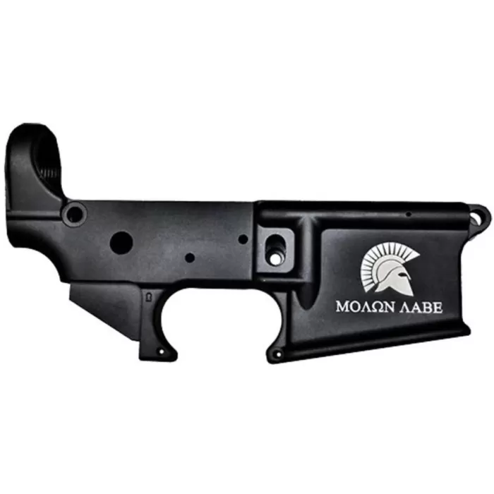 Anderson AM-15 Forged Stripped AR15 Lower Receiver - Black | Spartan Molon Labe Logo | Retail Packaging Anderson AM-15 Forged Stripped AR15 Lower Receiver - Black | Spartan Molon Labe Logo | Retail Packaging