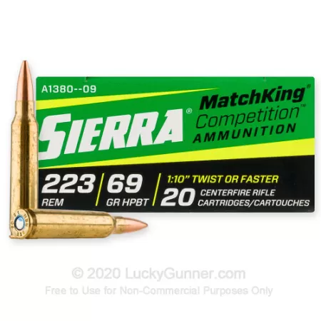 223 Rem - 69 Grain HPBT MatchKing - Sierra MatchKing Competition - 20 Rounds