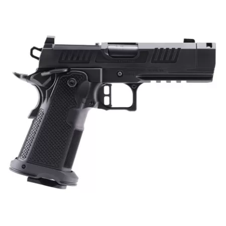 Alpha Foxtrot AA47X1QIG-XDBK19 AF1911 Romulus 9mm Luger 20+1 3.50" Black DLC Stainless Steel Threaded Compensated Barrel, Optic Ready/Serrated Slide & Frame w/Beavertail & Picatinny Rail, Aluminum Gri