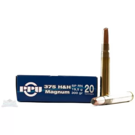 PPU PP375S Standard Rifle 375 H&H Mag 300 gr Soft Point Round Nose (SPRN) 10 Bx