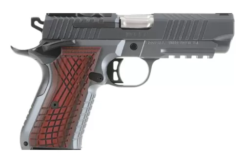 Kimber 3100024 KDS9C Rail 9mm 15+1 18+1 4.09" KimPro Gray Red/Black Front and Rear Serrations Stainless Steel Black Crosshatch cut G-10 Grip