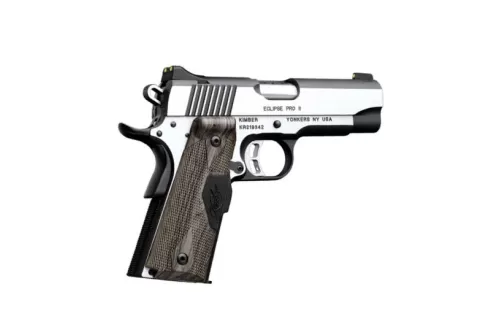 Kimber Eclipse Pro Carry II 45 ACP 4 Inch 8 Rd Slatewood Grips Polished Stainless